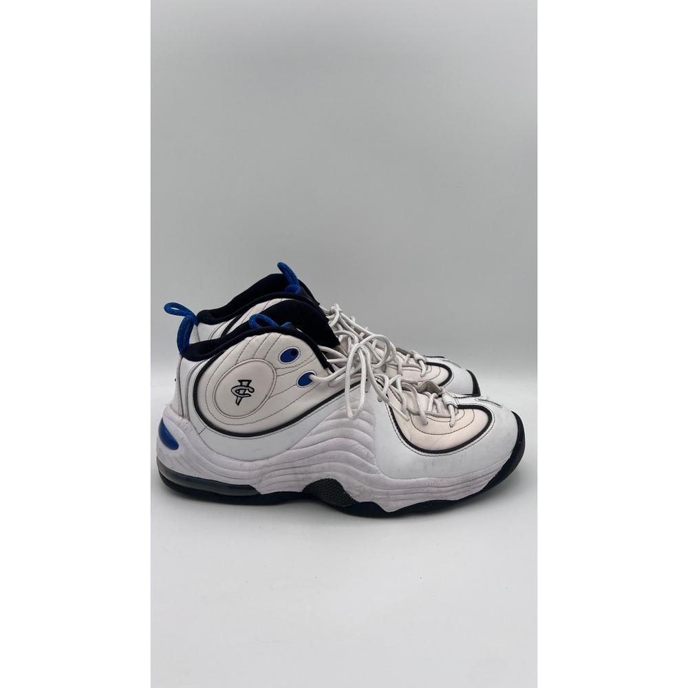 Nike Air Penny 2 Home White Blue Black Basketball Shoes 333886-100 Mens 10.5